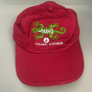 RCC Koozie Norwood Men’s Red Cotton “Jake’s Lizard Lounge” Baseball Cap Hat
